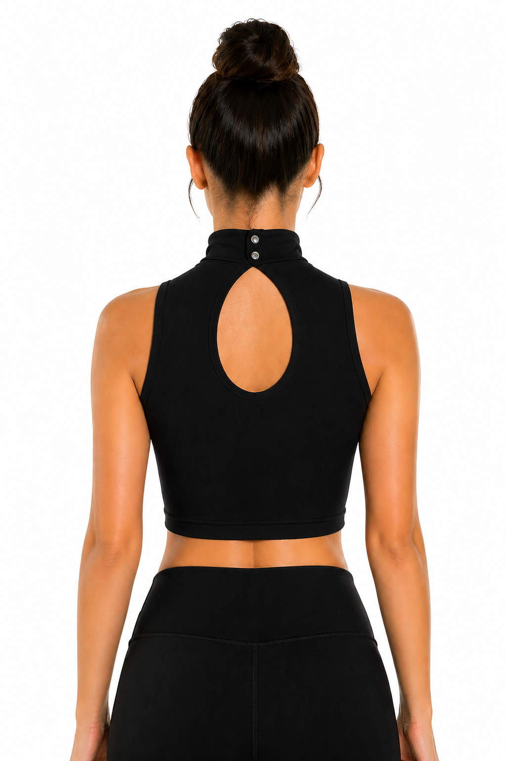 TOP LYCRA SCOLLO AMERICANO NERO DANZA DONNA